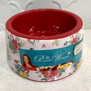 NWT Pioneer Woman Fancy Flowers Floral Pet Dog Cat Bowl Small Size 14 oz Melamin